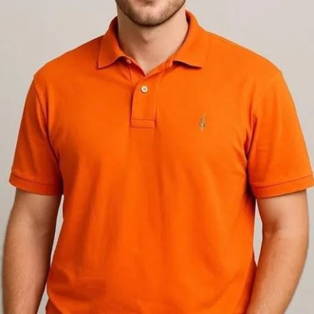 Polo Ralph Lauren Mens XXL Orange Pima Soft Touch Short Sleeve Polo Shirt Cotton